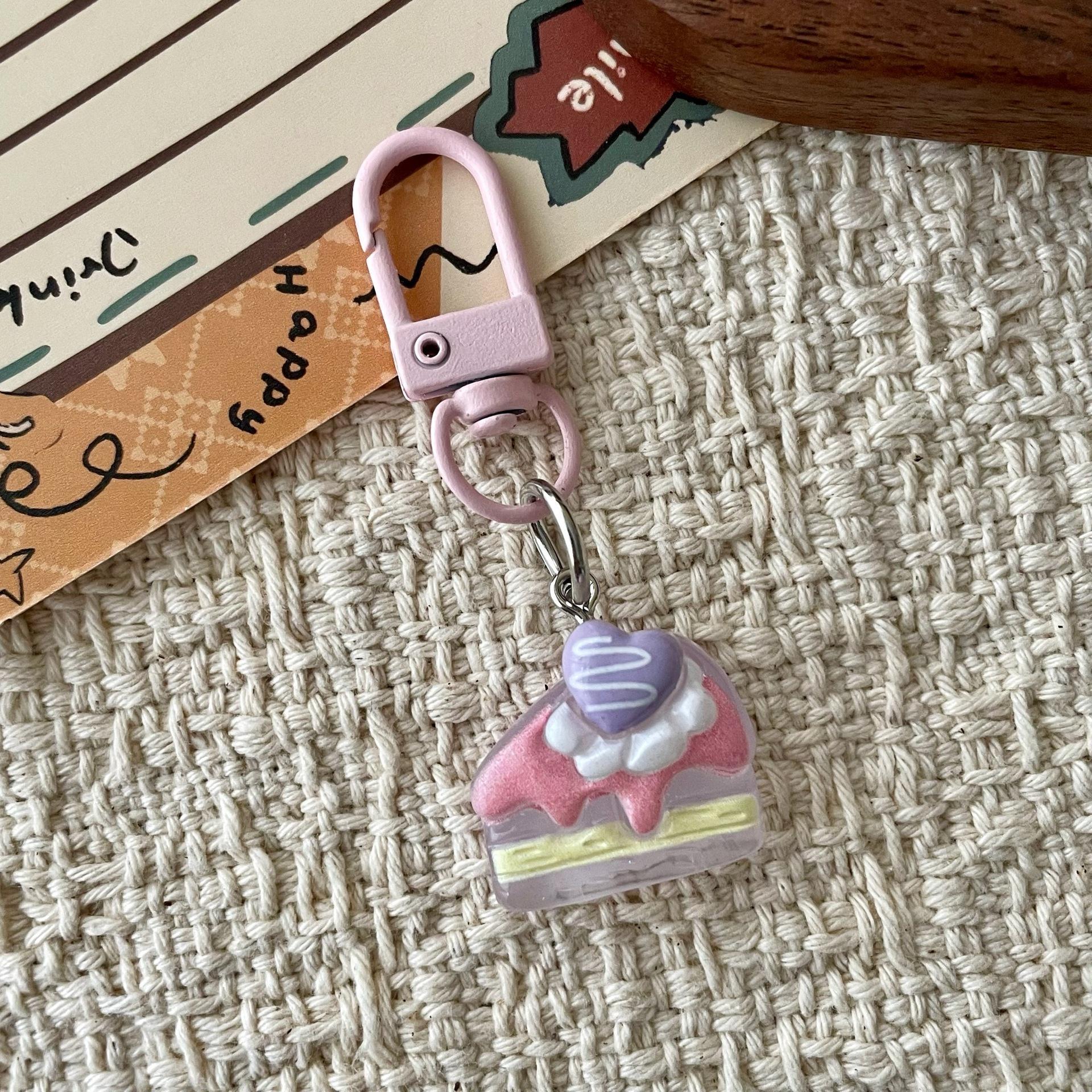 Wholesale Transparent Cake Dessert Keychain Resin Bag Charm for Fashion Boutique Resale