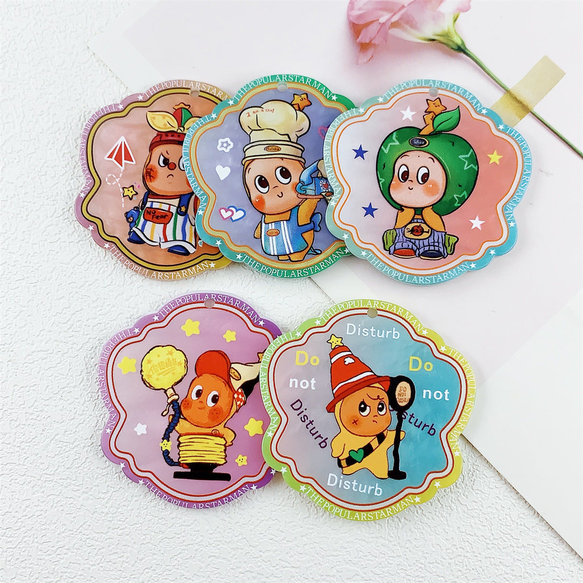 Wholesale Acrylic Flatback Double-Sided Printed Cartoon DlY Keychain Badge Reels Pendant Accessories