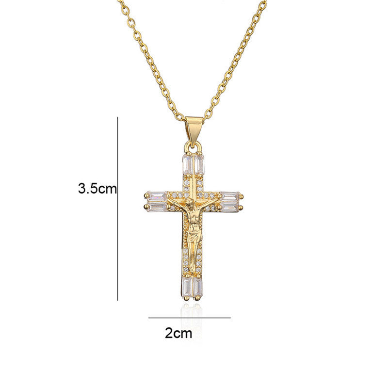 Wholesale Vintage Gold Cross Necklaces Zircon Clavicle Chain Choker Necklace ACC-NE-SY010