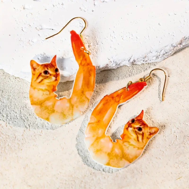 Großhandel Funny Lobster Cat Ohrringe