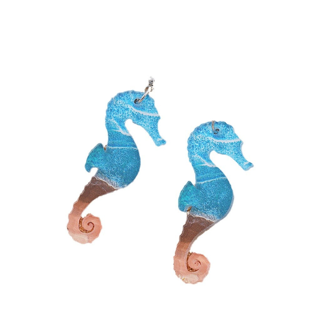 Wholesale Bohemian Ocean Wind Summer Sea Turtle Shell Acrylic Earrings ACC-ES-ChuLian020