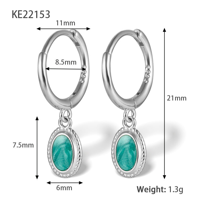 Wholesale S925 Silver Starry Sky Oil Drop Vintage Sterling Silver Earrings ACC-ES-JingXu003