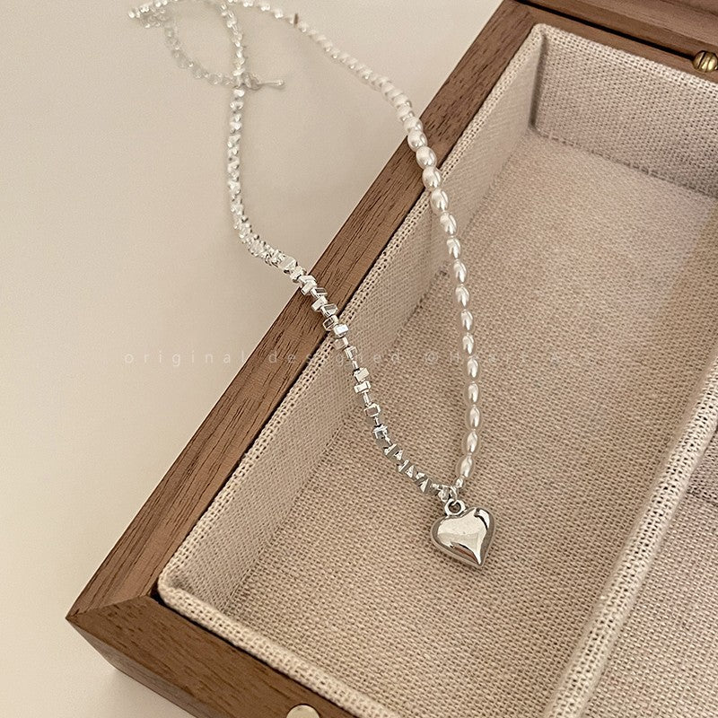 Wholesale Fashion Niche Broken Silver Pearl Necklace Clavicle Chain Choker Necklace ACC-NE-Mengx001