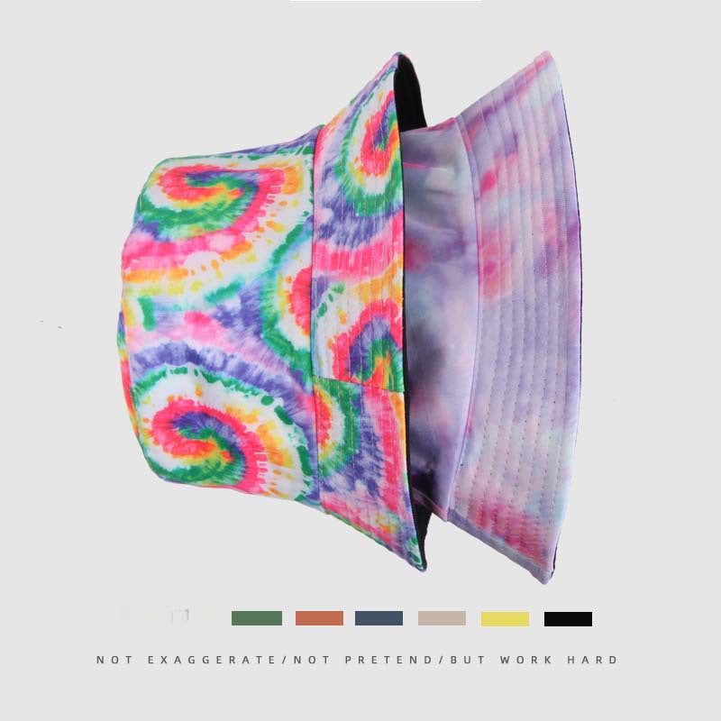 Wholesale  Printed Pattern Fisherman Hat Tie-Dyed Double-Sided Basin Hat Bucket Hat