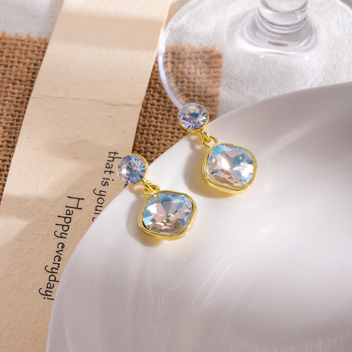 Wholesale Light Luxury Style Blue Fantasy Vermiculite Earrings ACC-ES-MDD059