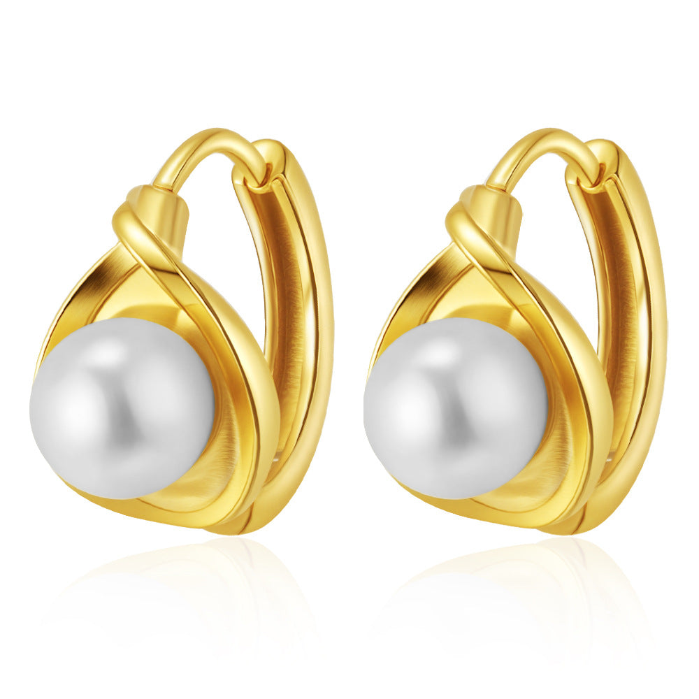 Wholesale Zircon Earrings Stainless Steel 18K Plated Trendy Jewelry Accessory for Women