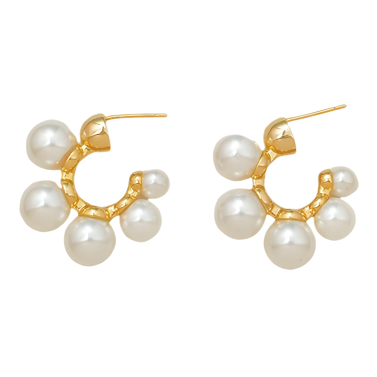 Wholesale Pearl Earrings  Silver Needle Copper Plated Gold Earrings