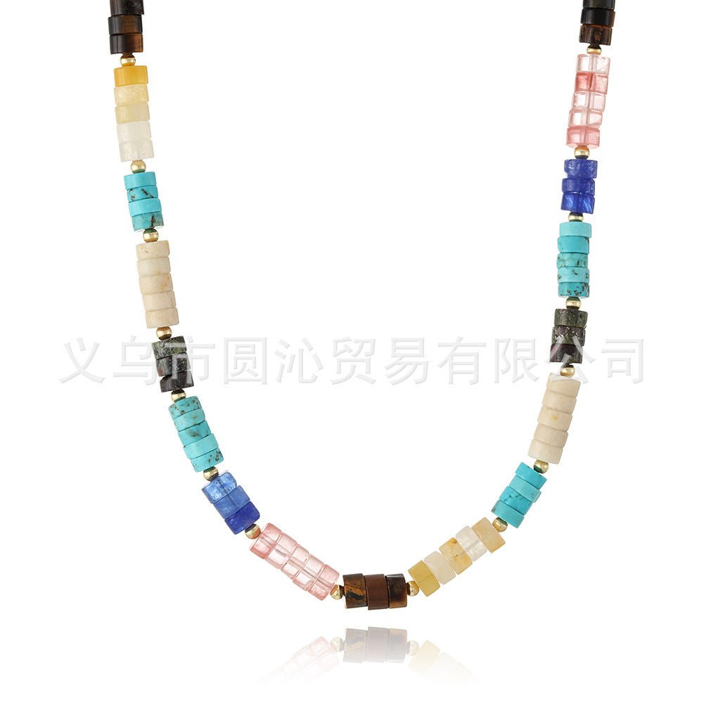 Wholesale  Color Dopamine Handmade Natural Stone Beaded Necklace