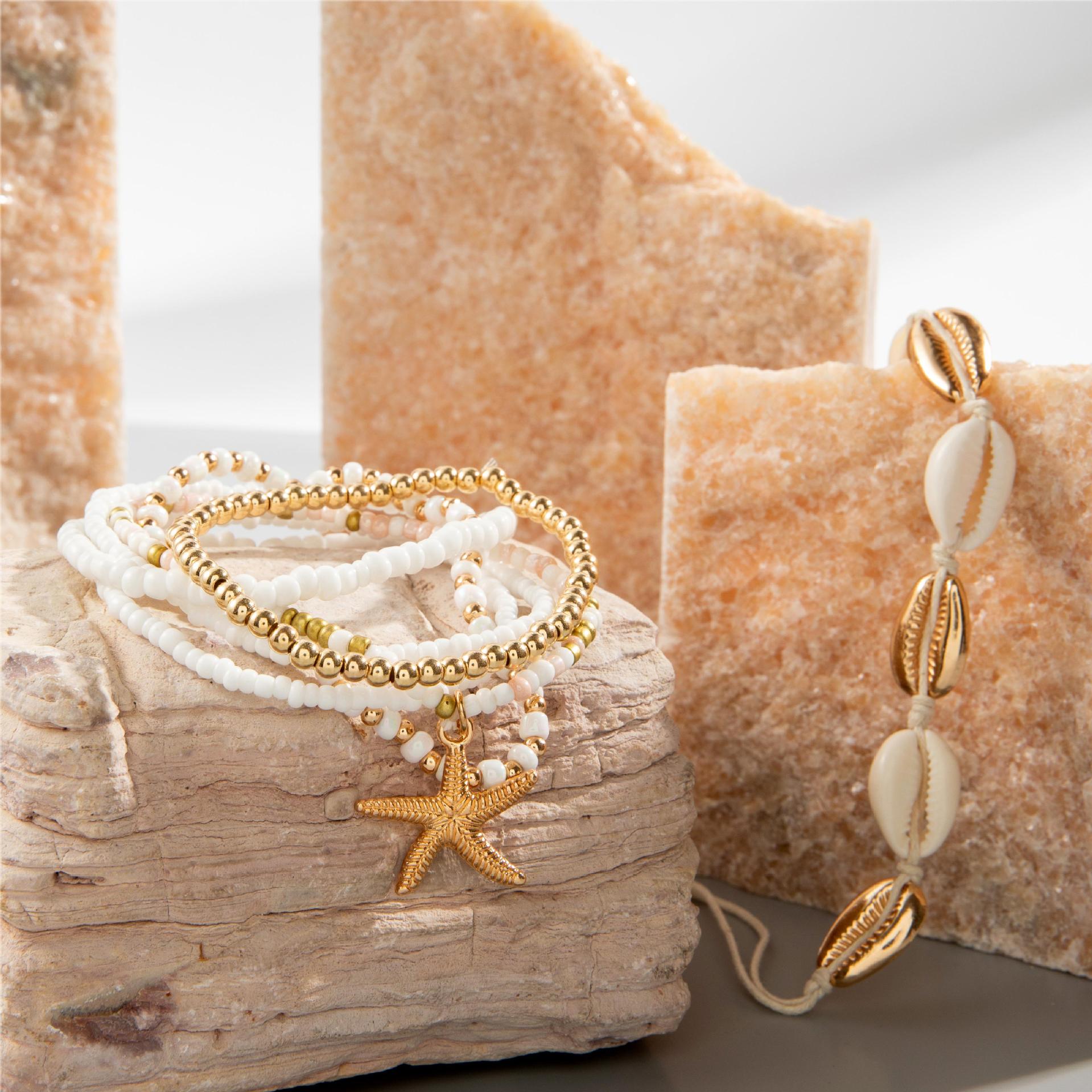 Wholesale  Bohemian Holiday Style Shell Beaded Braided Bracelet