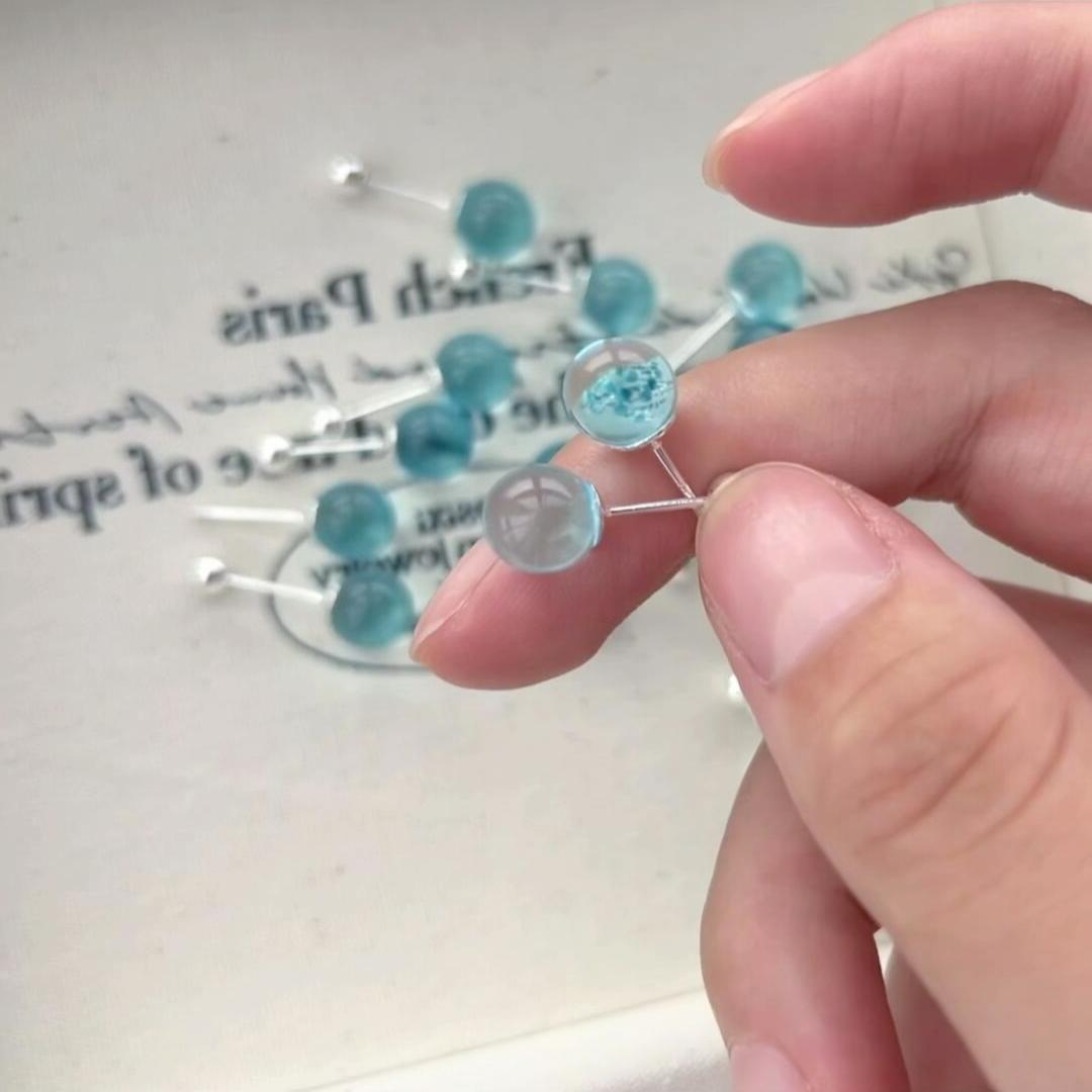 Wholesale Aquamarine Earrings Spiral Ear-raising Earrings