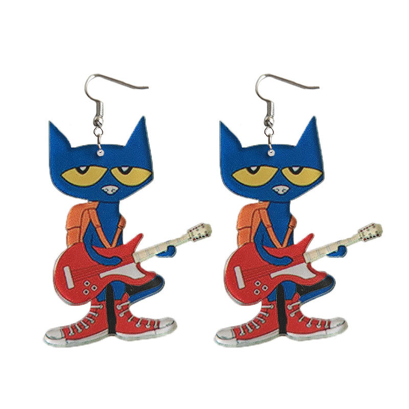Wholesale 2 pairs/ pack Guitar Cat Elephant Puppy Cute Earrings