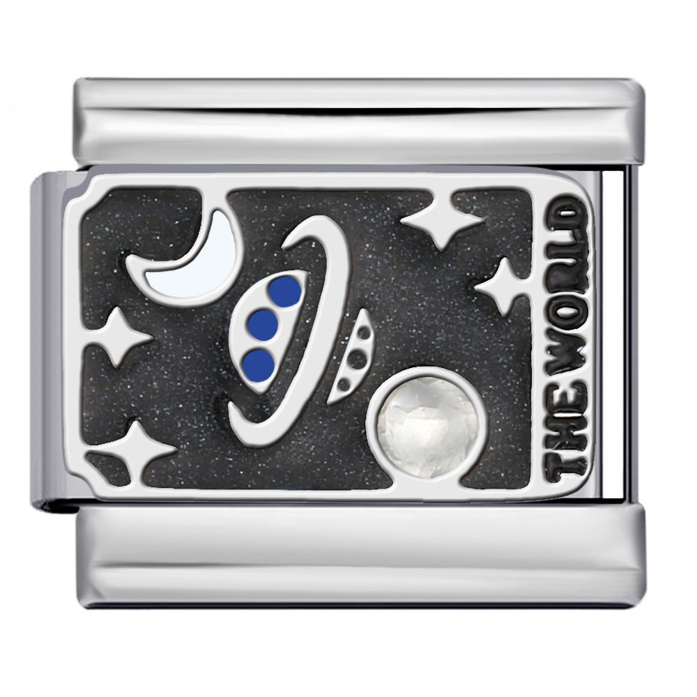 Wholesale Italian Charm Bracelet 9mm DIY Mysteries of the Universe Creative Stainless Steel Composable Bracelet