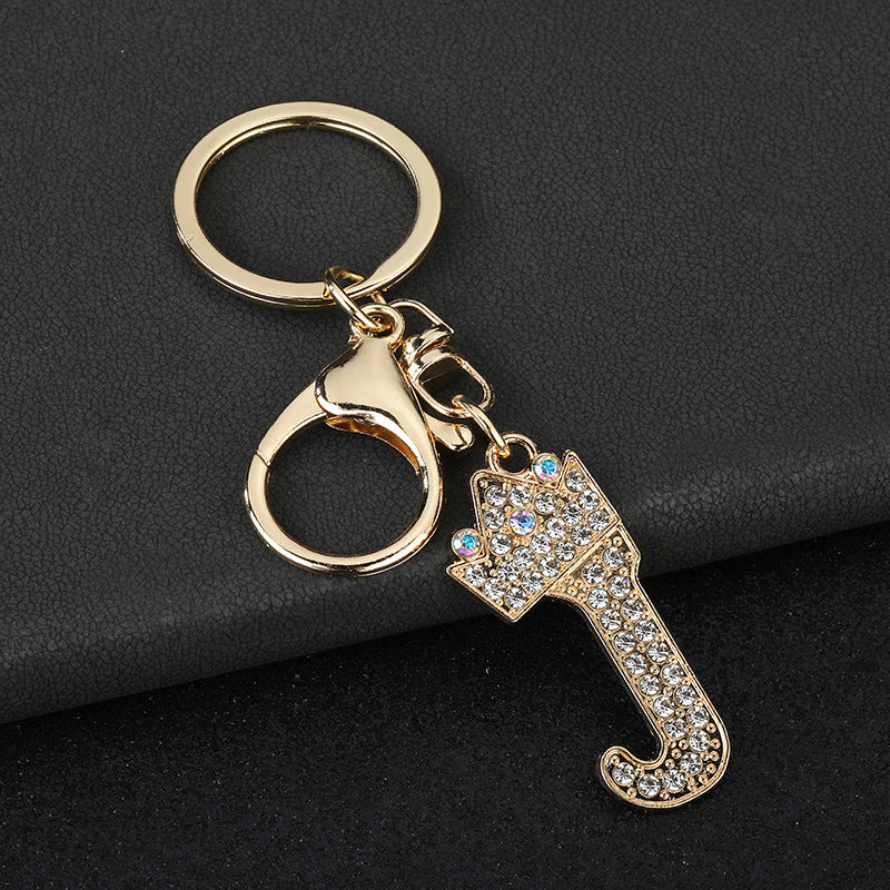 Wholesale  English letters encrusted diamond keychain