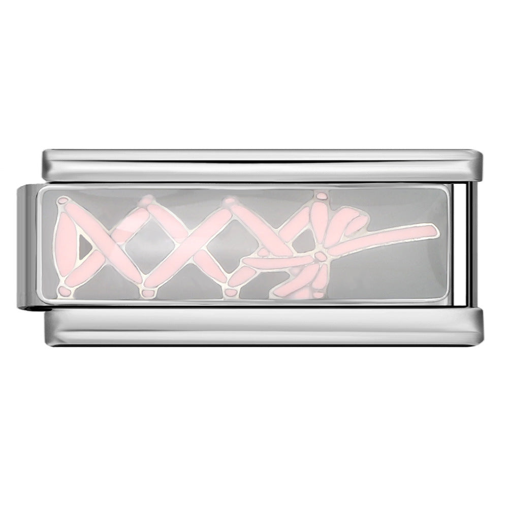 Wholesale DIY Modular Stainless Steel Bracelet with Polka Dot Pattern - Jewelry Accessory for Boutique Resale