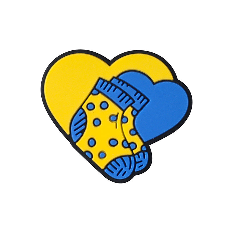 Wholesale 20pcs Heart Shape Cartoon Butterfly Silicone Focal Beads ACC-BDS-RongFa033