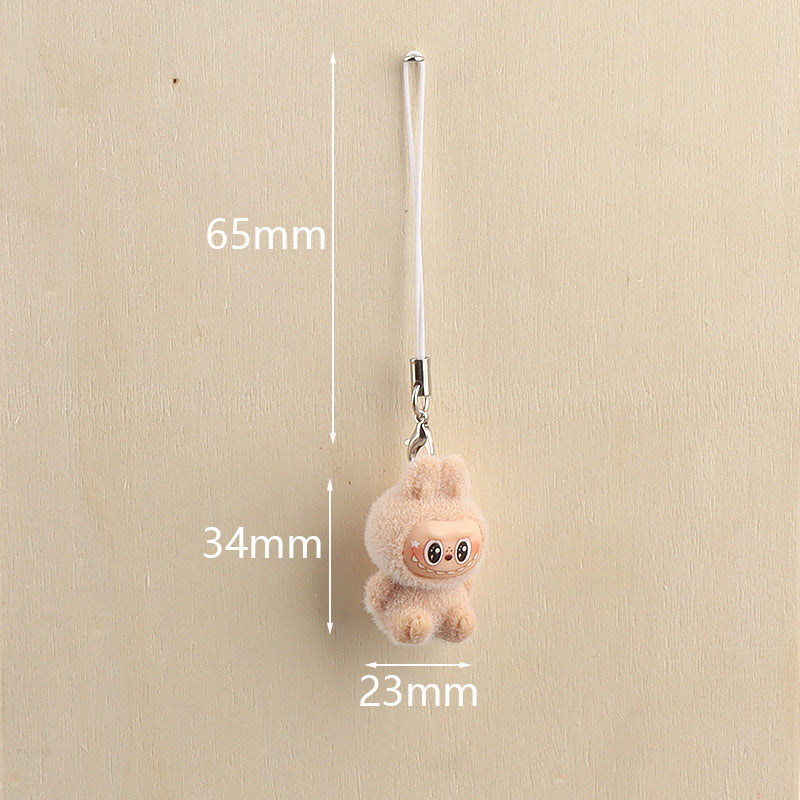 Wholesale 10pcs flocking cute cartoon keychain mobile phone chain