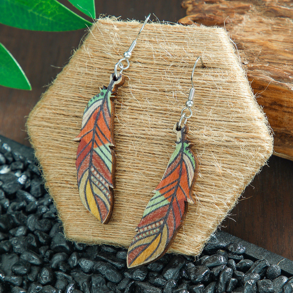 Wholesale Bohemian Tassel Earrings Metal Leather Leaf Circle Fashion Accessory for Party Wear