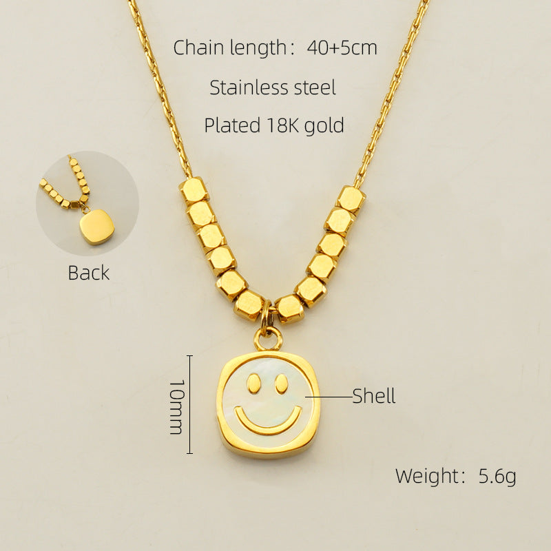 Wholesale Stainless steel Broken Gold Smiley Face Pendant Necklaces Choker Necklaces ACC-NE-ZhongXin004
