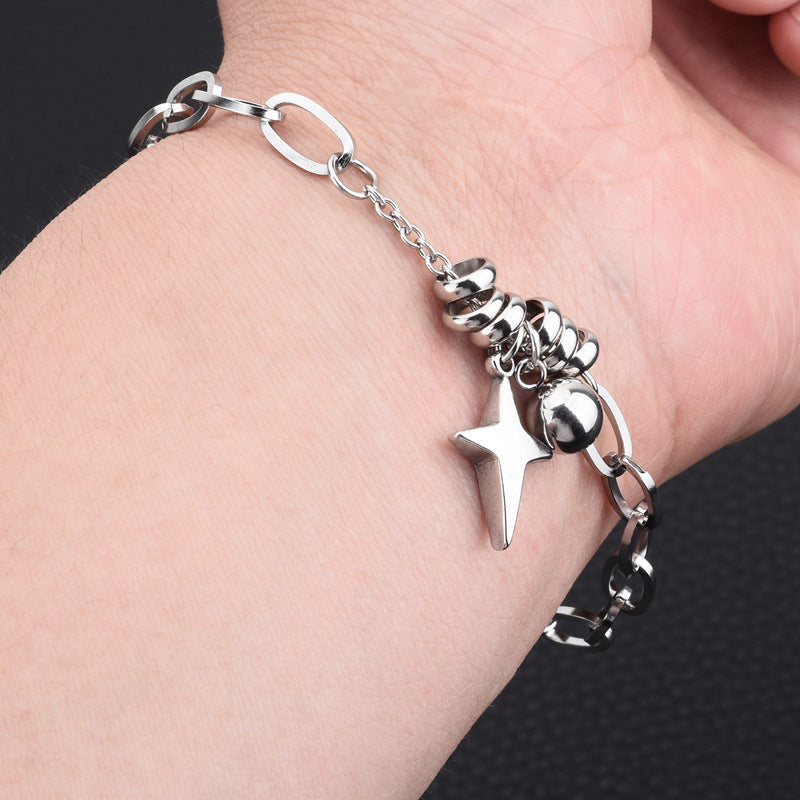 Wholesale Titanium Steel Cross Star Bracelet,  Handmade Niche Design,  Ideal Gift for Boutique Resale