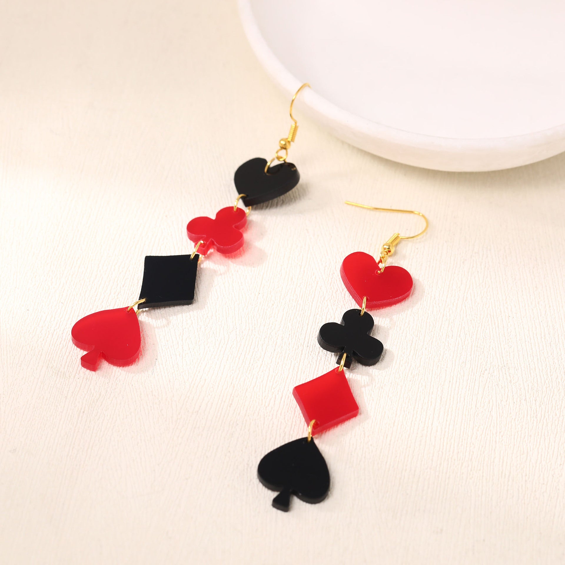 Wholesale Acrylic Earrings  Retro Spades Love Earrings