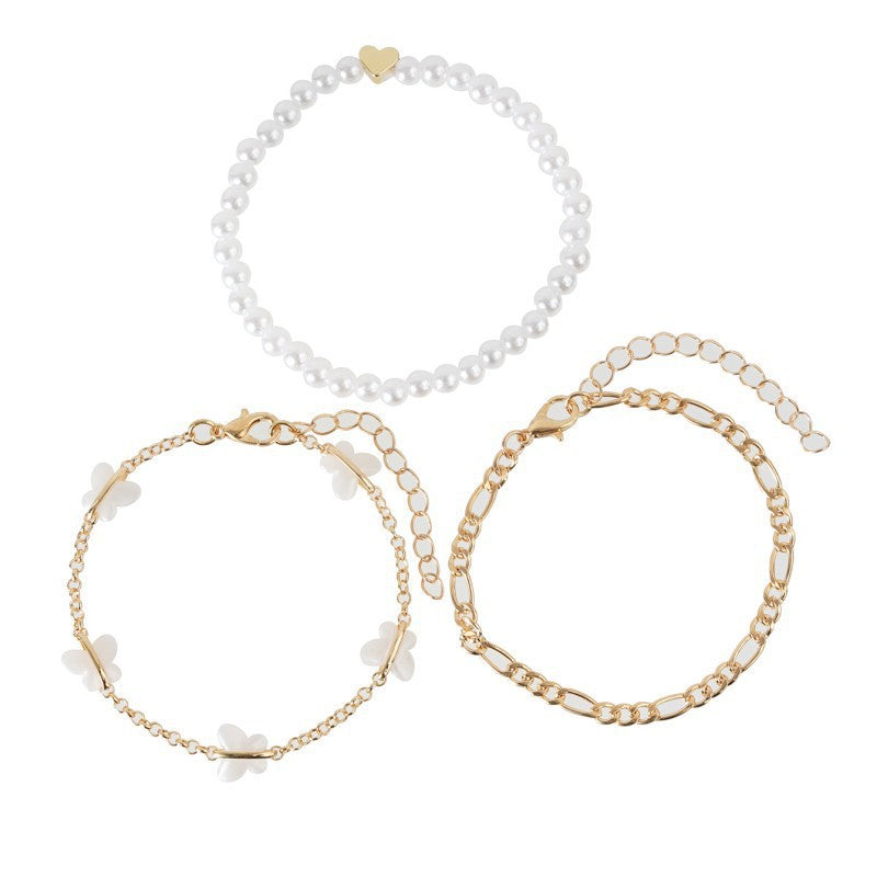 Wholesale Butterfly Shell Foot Chain Adjustment Pearl Beach Stacked Foot  Anklets