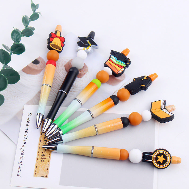 Wholesale  DIY Beaded Pen Creative Handmade Flower Silicone Beaded Pen