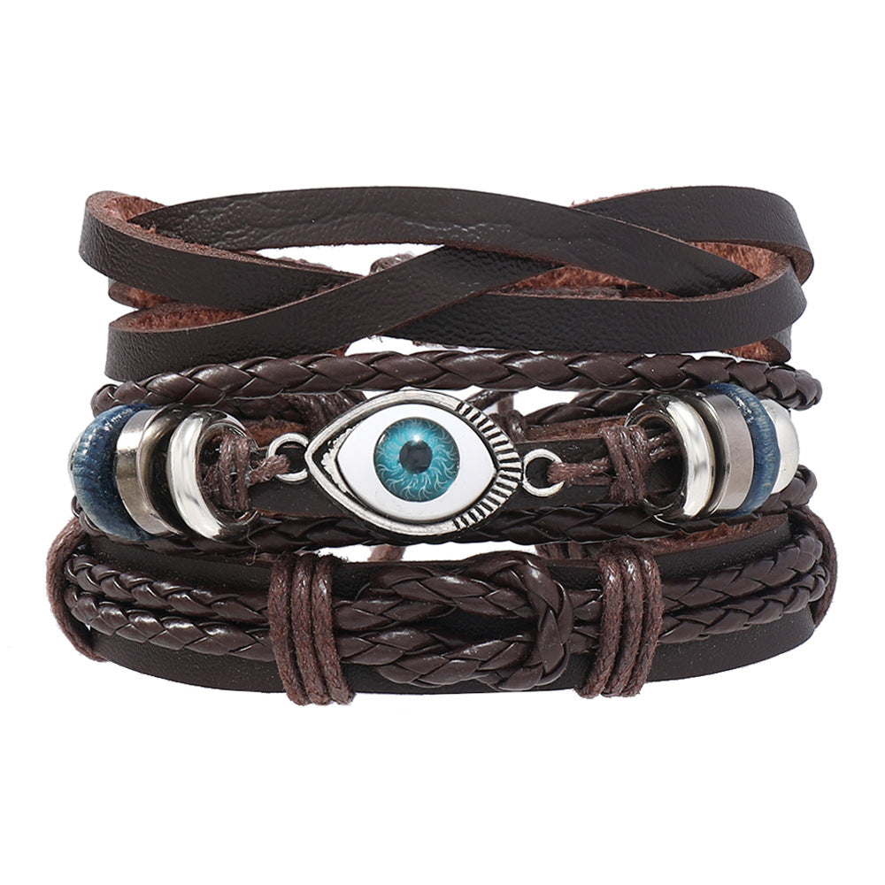 Wholesale Retro Multi-layer Alloy Leather Bracelet