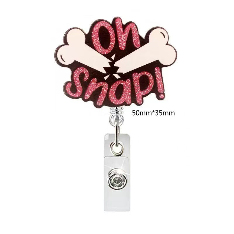 Wholesale Acrylic Badge Scroll Clip for Hospital Staff  Badge Reels