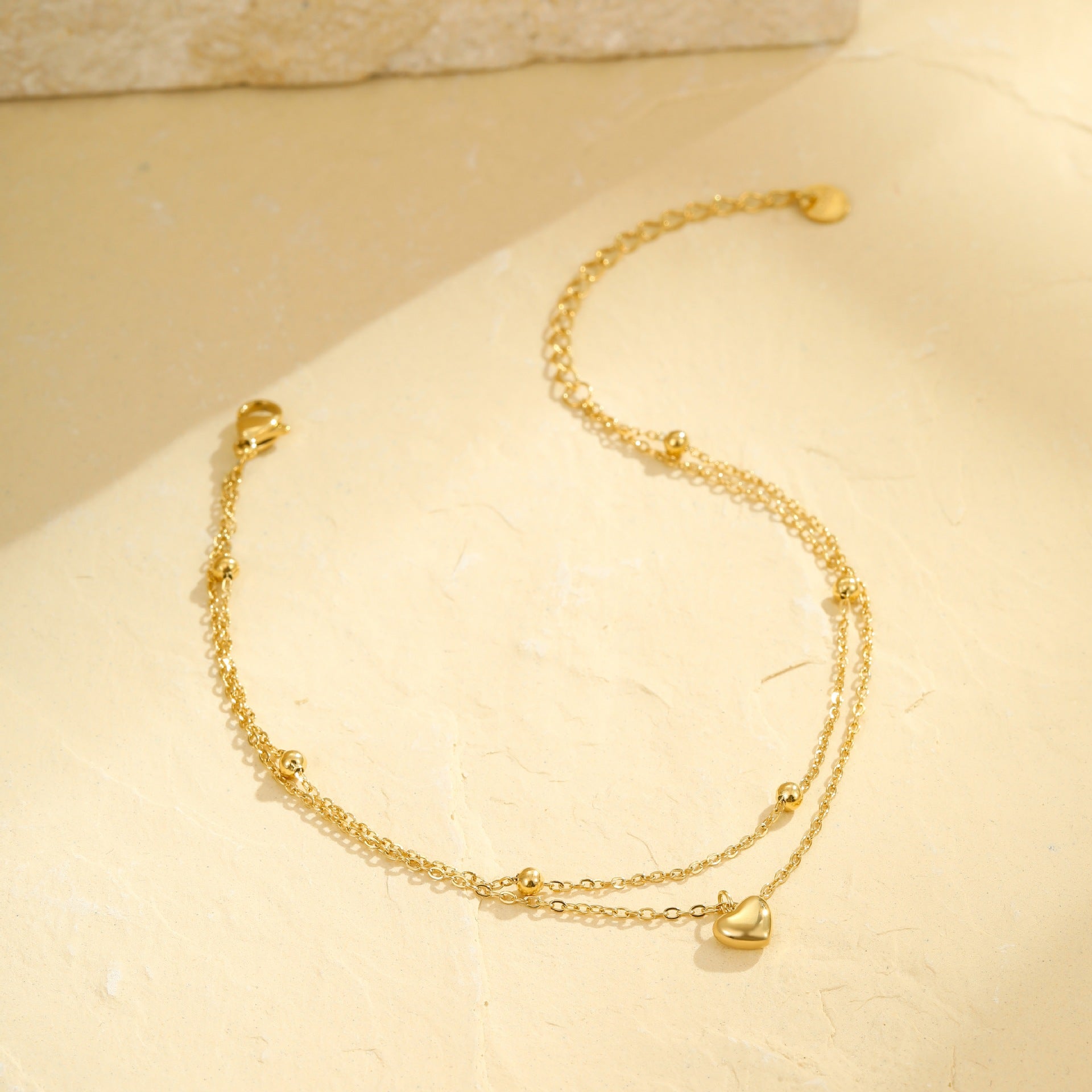 Wholesale  Multi-layer Love Stainless Steel  Anklets