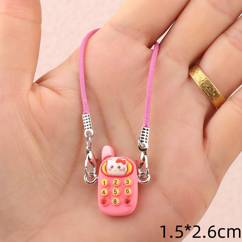 Wholesale Cute cartoon mini push-button phone doll accessories