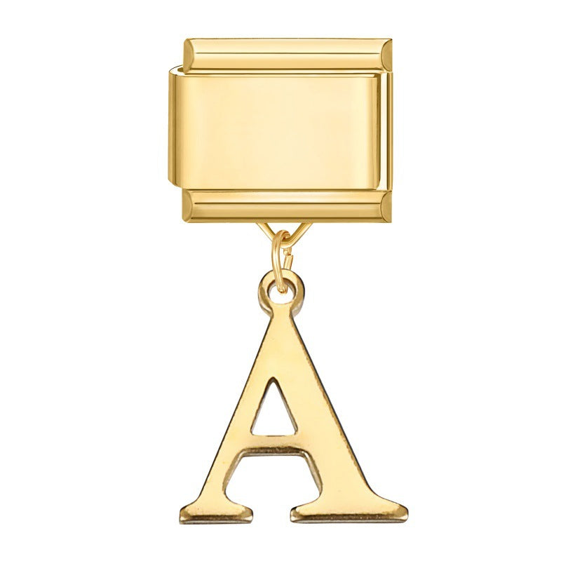 Wholesale 9mm Italian Charm Starter Bracelets DIY Letter Series Stainless Steel Composable Bracelet