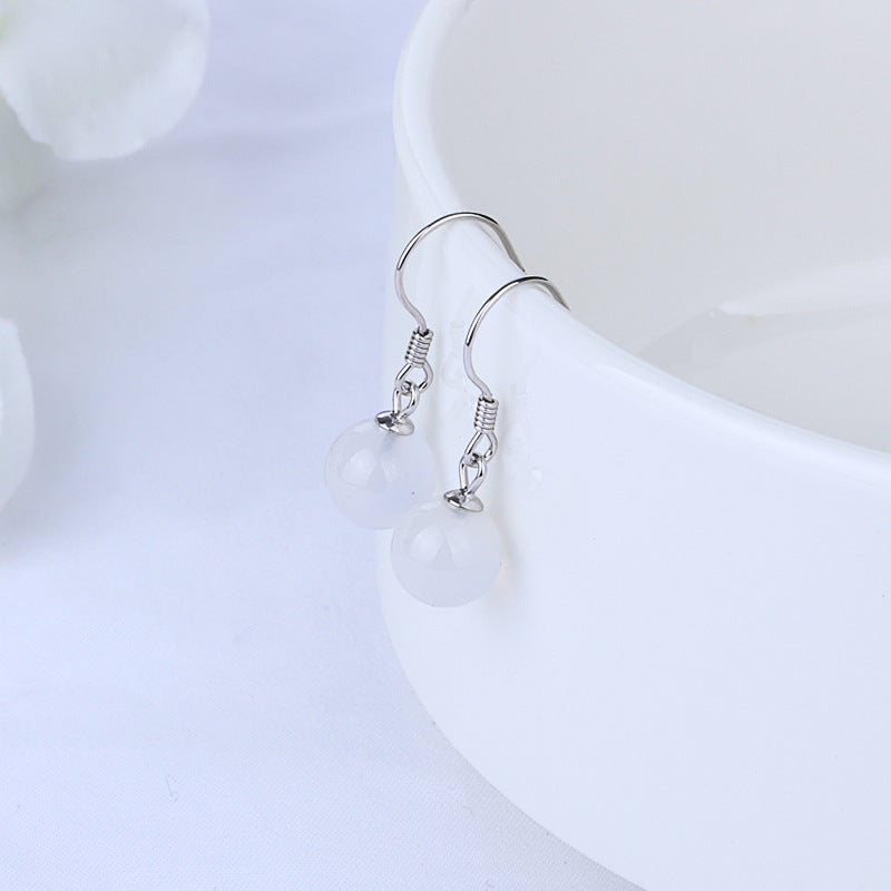 Wholesale  Natural Agate S925 Silver Earrings