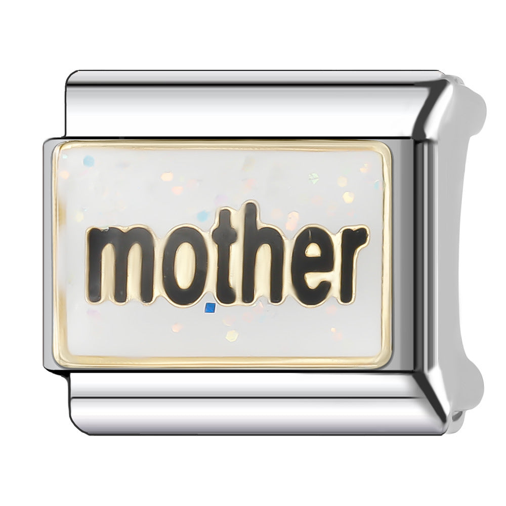 Wholesale Italian Charm Bracelet 9mm DIY English Series Creative Stainless Steel Composable Bracelet