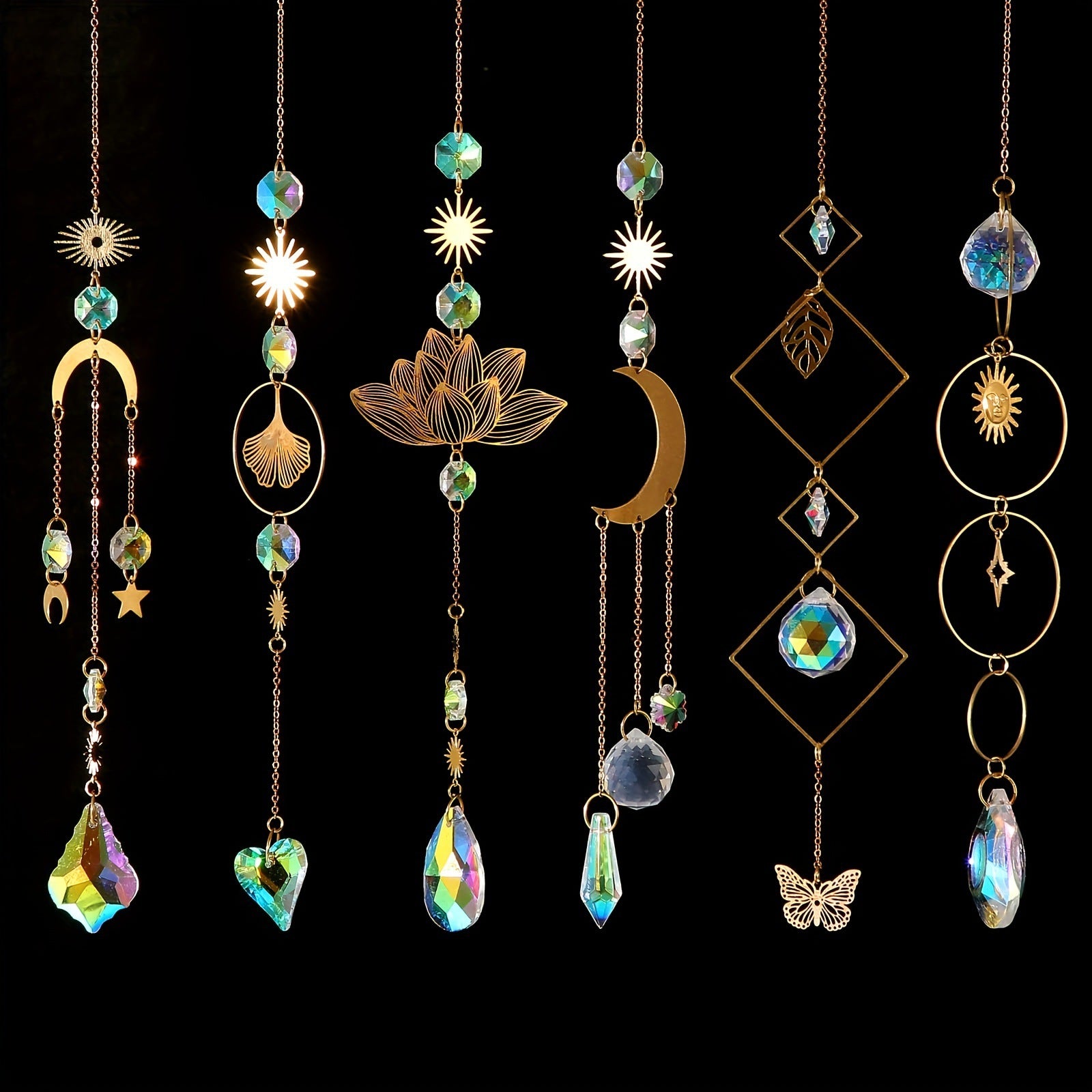 Wholesale Silver Petal Colorful Crystal Day Catcher Decoration