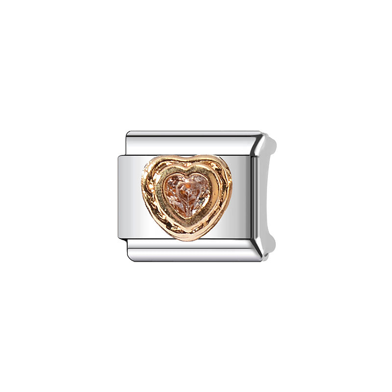 Wholesale Italian Charm Bracelet 9mm DIY Splicing Creative Pattern Stainless Steel Composable Bracelet