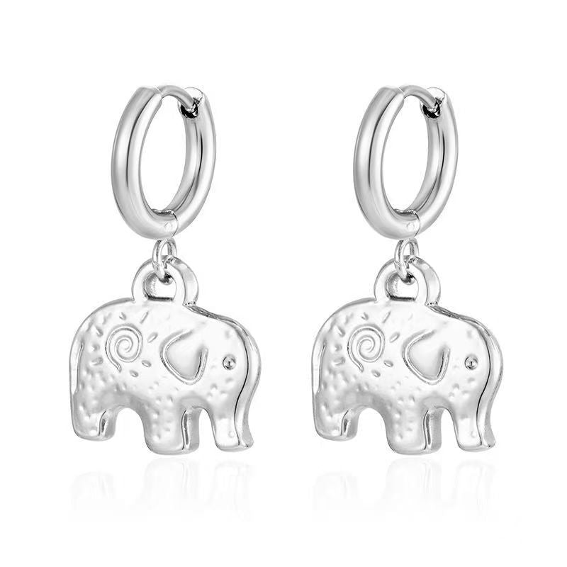 Wholesale Stainless steel heart and flower earrings