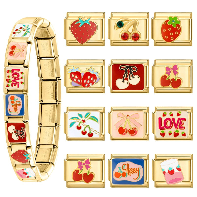 Großhandel italienisches Charmearmband 9mm DIY Spleißen süßer kreativer Anhänger Edelstahl komponierbares Armband