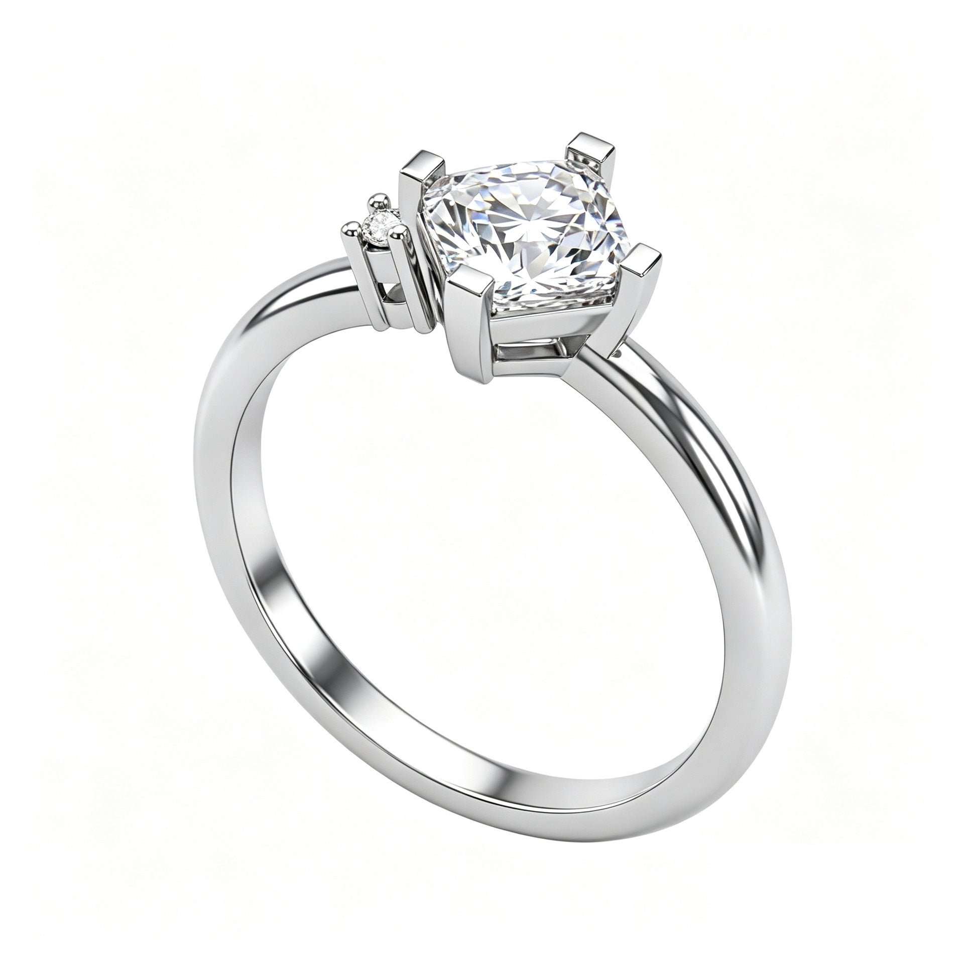 Wholesale S925 Silver 5A Zircon Square Ring Women S Simple Four Prong Design White Gold Tone Jewelry Accessory For Gift Or Boutique Resale