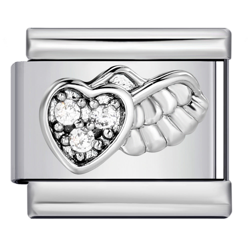 Pulsera de encanto italiano de 5 piezas al por mayor de 9 mm empalme de bricolaje lindo pulsera compuesta de acero inoxidable creativo