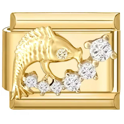 Wholesale Italian Charm Bracelet 9mm DIY  Zircon Starfish Bat Butterfly  Creative Stainless Steel Composable Bracelet