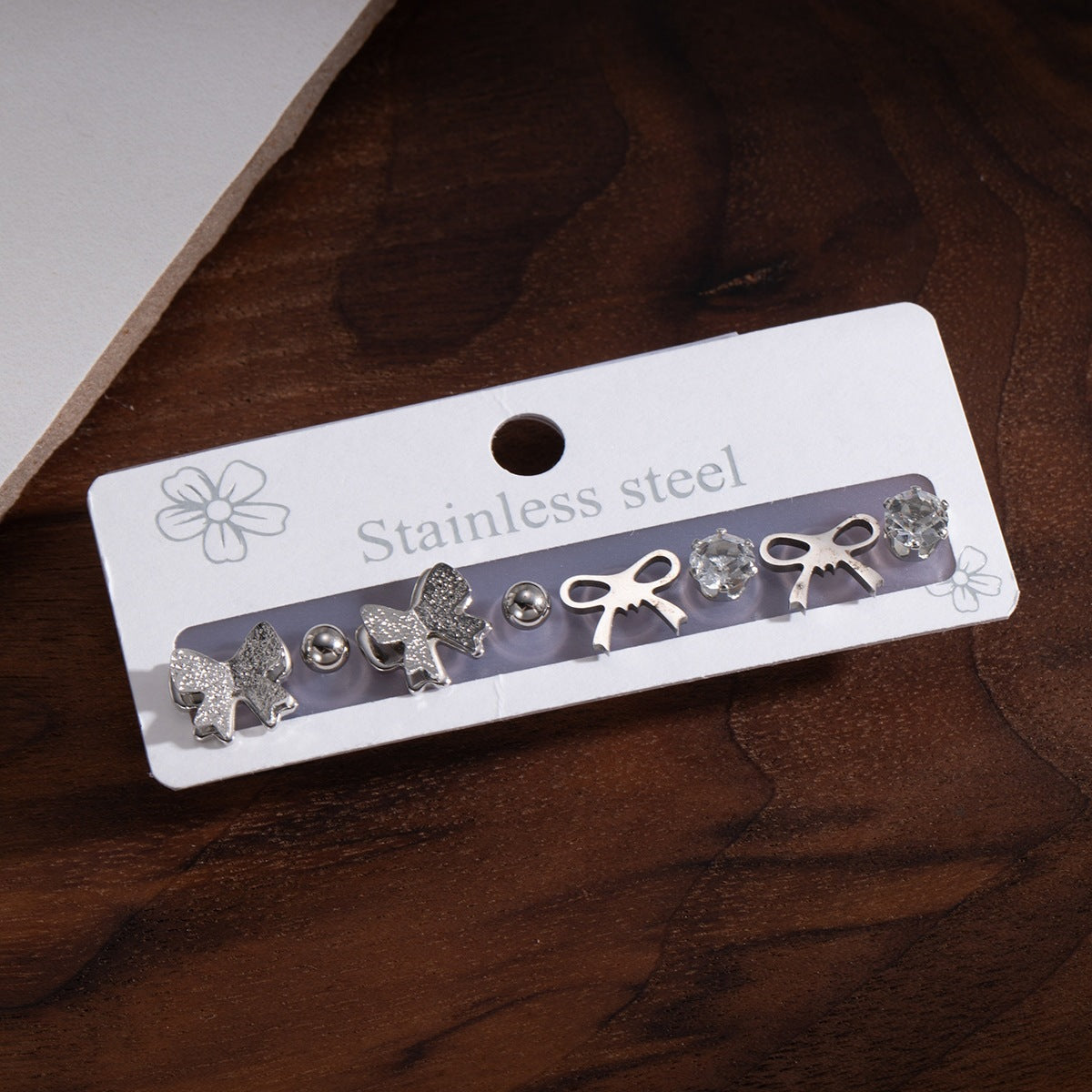 Wholesale Flower and Cross Stainless Steel Earring Set,  Stylish Fashion Jewelry Accessory for Women,  Gift Boutique Resale
