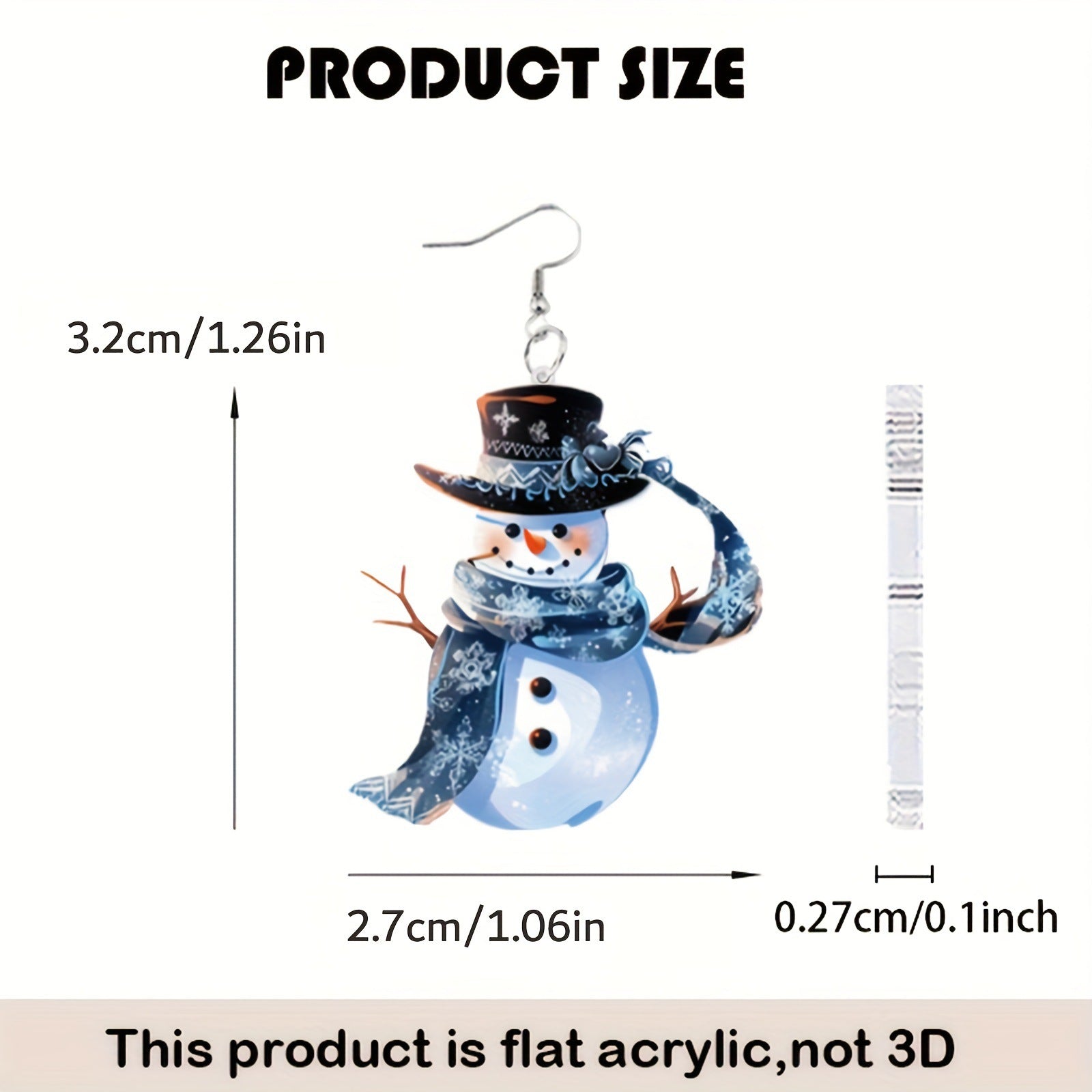 Wholesale Charming Scarf Snowman Acrylic Pendant Earrings