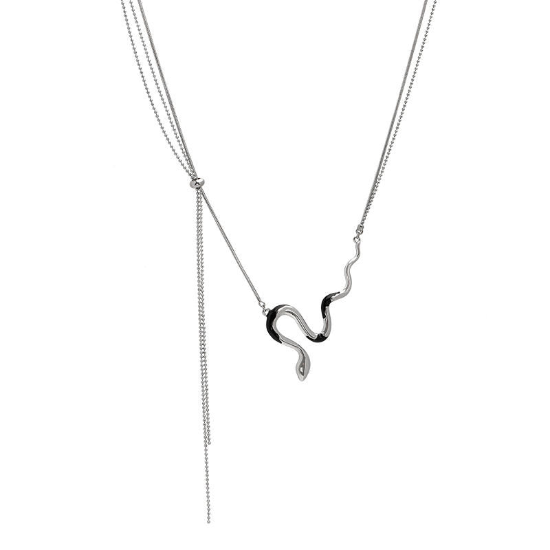 Wholesale Double-layer Chain Snake-shaped Hanging Necklace