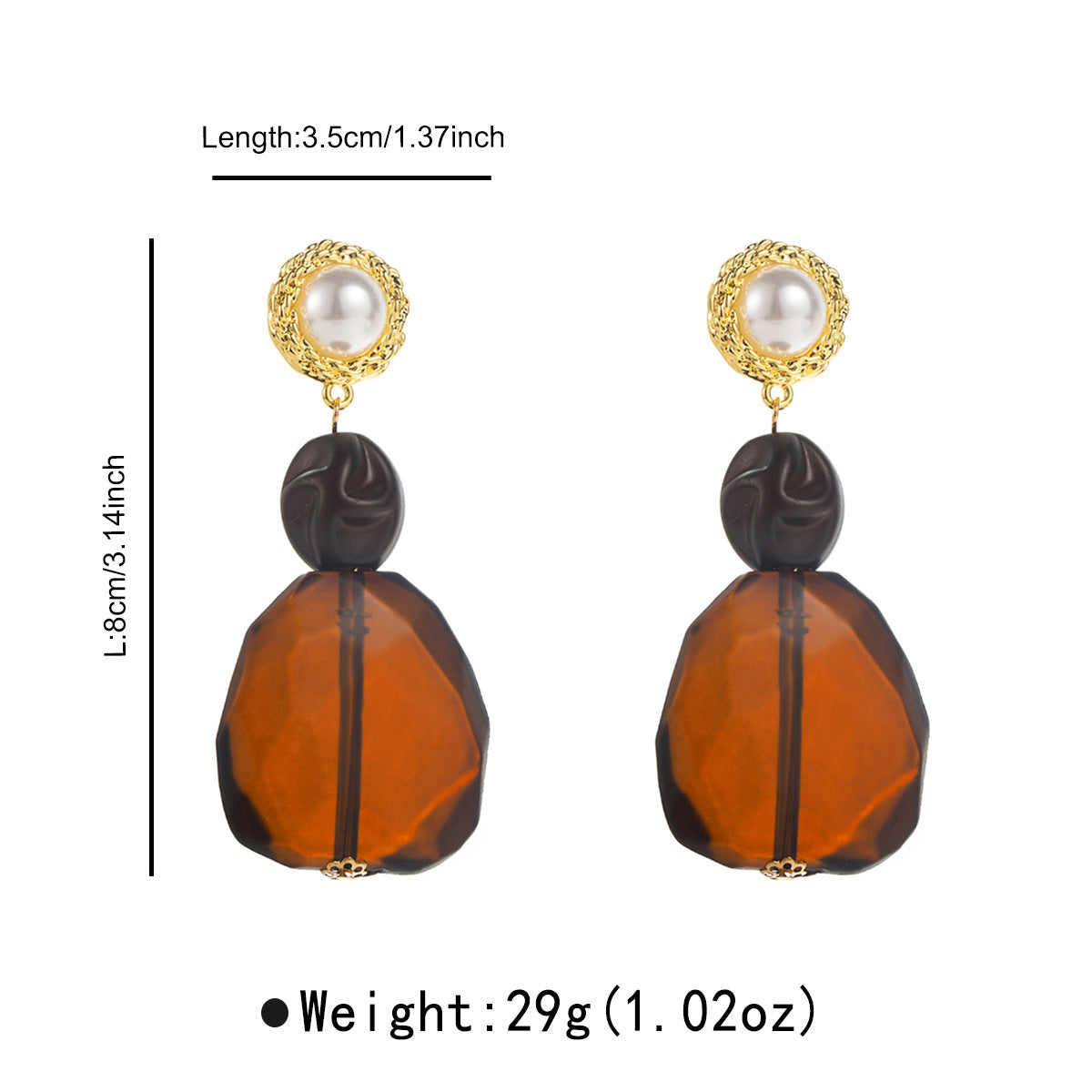 Wholesale  simple temperament irregular geometric resin earrings