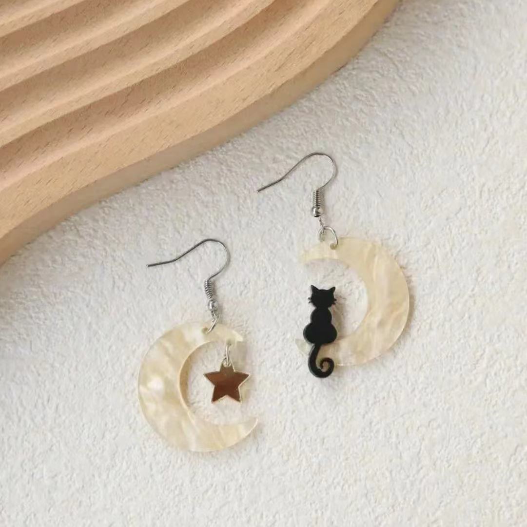 Wholesale Cartoon Cute Moon Cat Acrylic Earrings ACC-ES-AnDao022