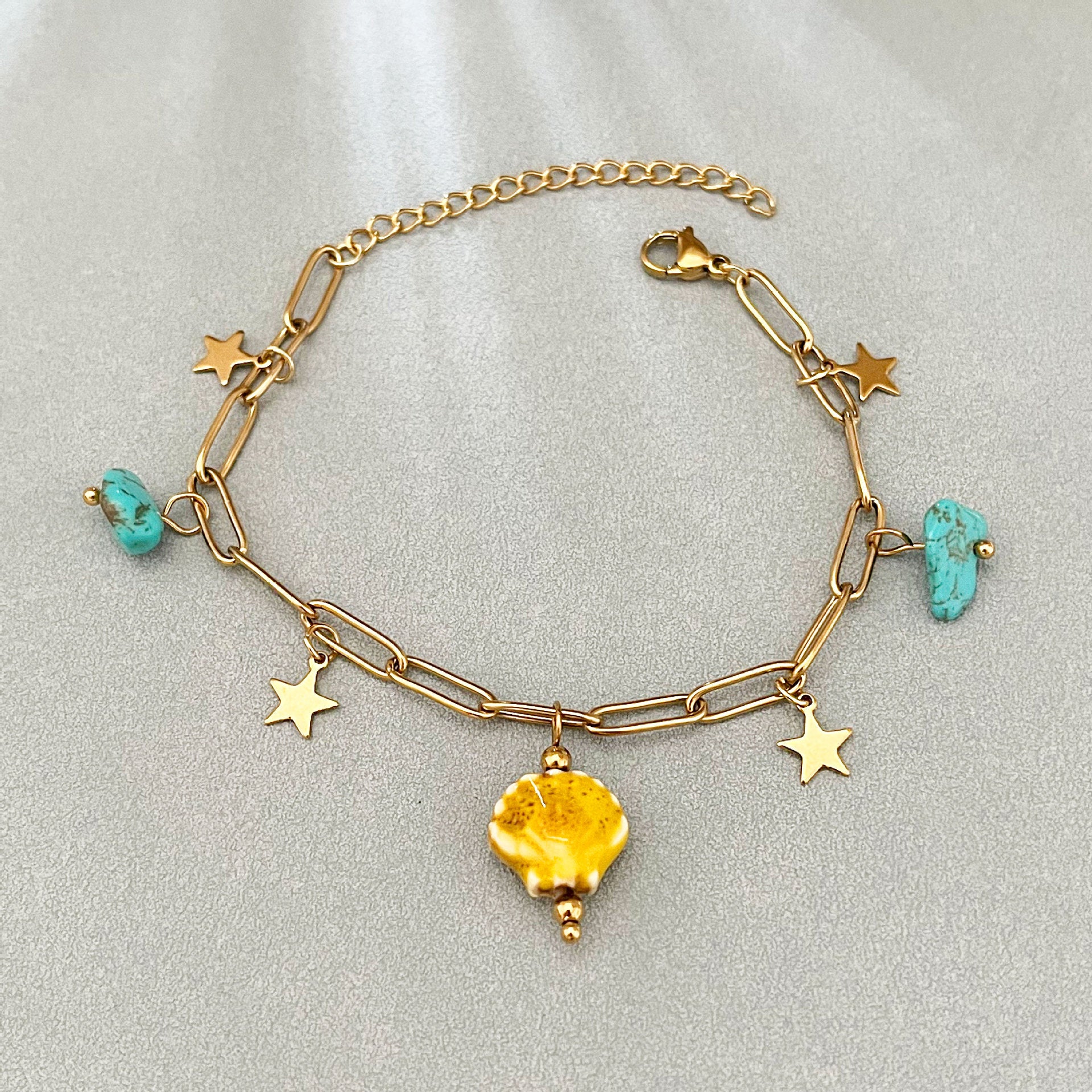 Wholesale  Beach Style Gypsophila Ceramic Shell Bracelet