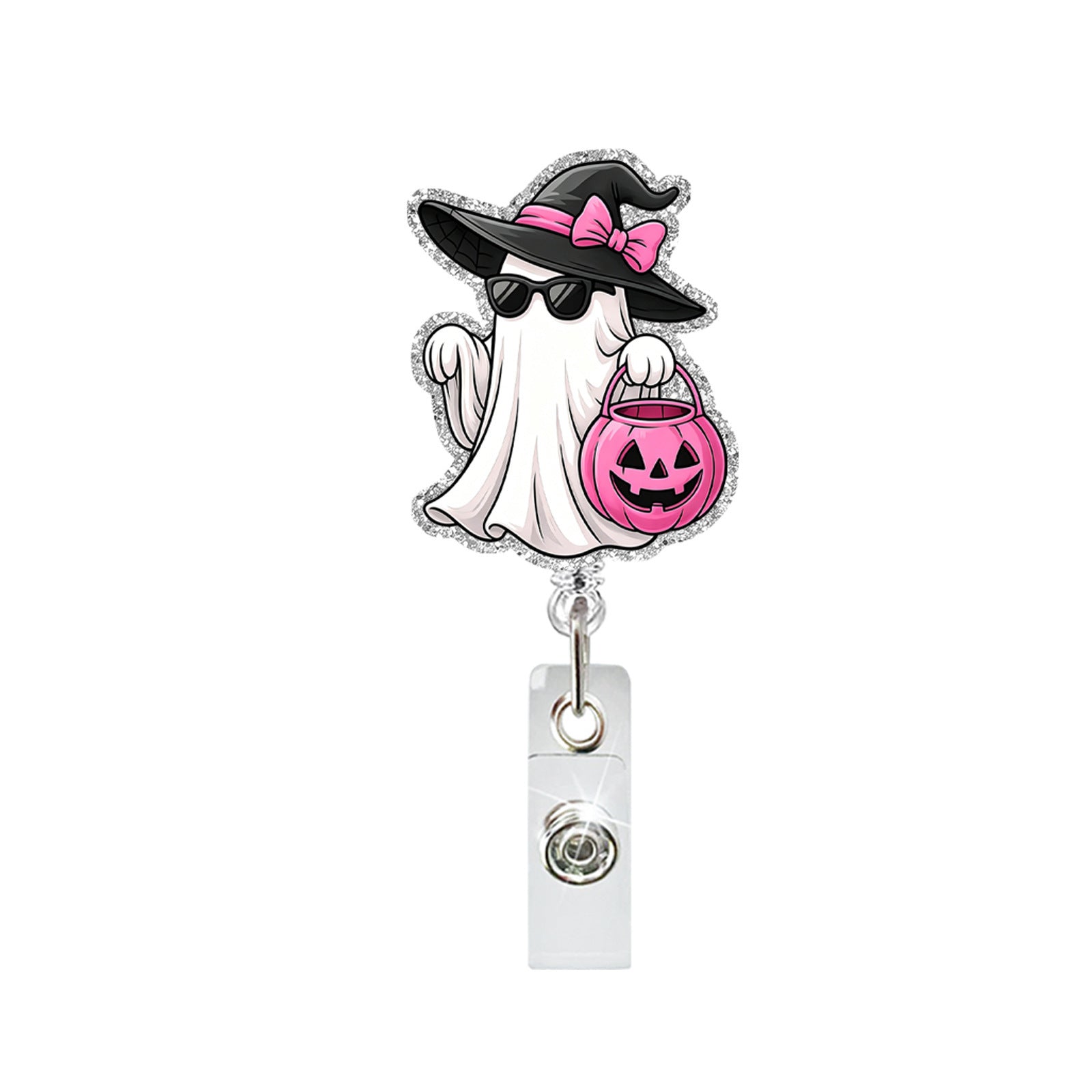 Wholesale  Ghost Candy Color ABS Retractable Badge Reel with Rotating Buckle for ID Holder Everyday Use