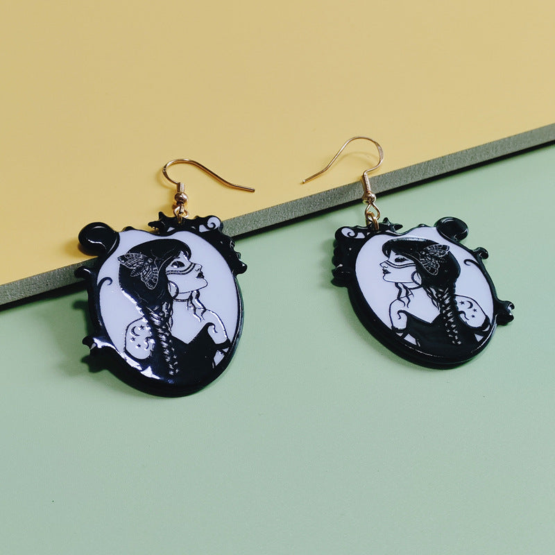 Wholesale   double-sided printing acrylic  earrings