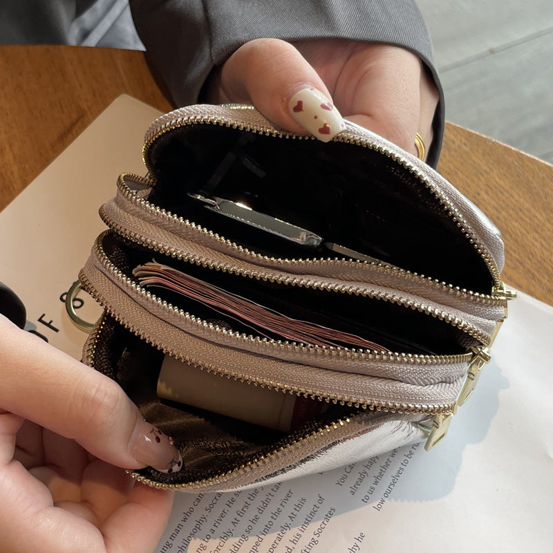 Wholesale Cowhide Simple Three Zipper Wallet ACC-WT-Muqu003