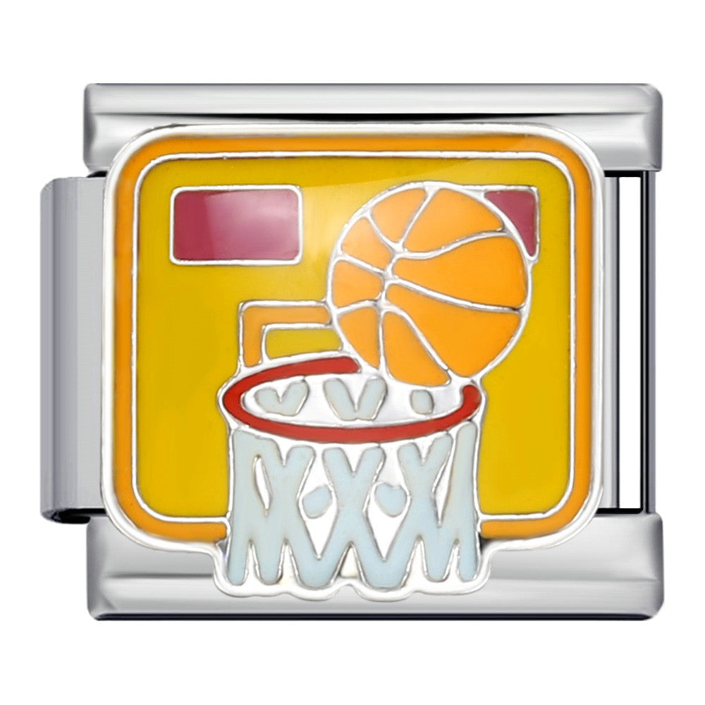 Wholesale Basketball Theme Modular DIY Bracelet Stainless Steel Gold Plated Trendy Jewelry Accessory Gift For Everyday Wear